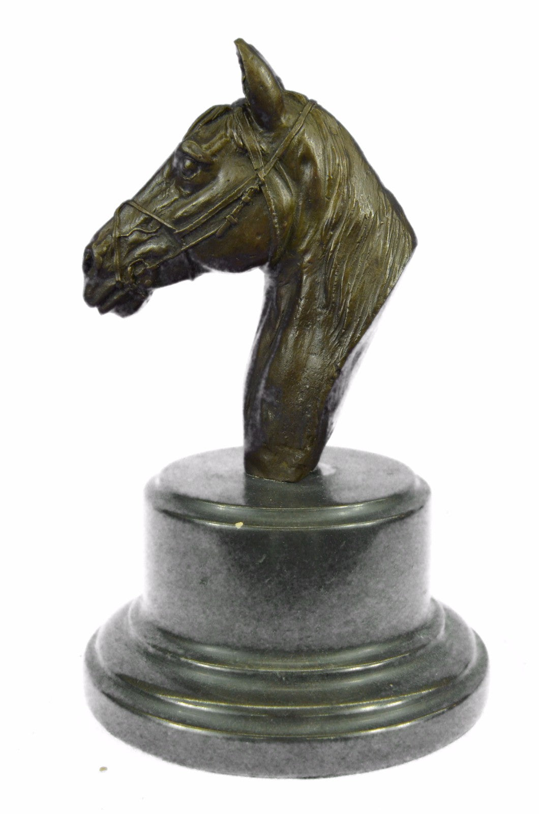Horse Lovers Real Bronze Horses Head Dual Bust Sculpture Statue Equestrian Decor