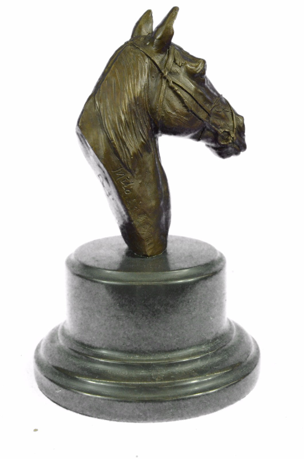Horse Lovers Real Bronze Horses Head Dual Bust Sculpture Statue Equestrian Decor