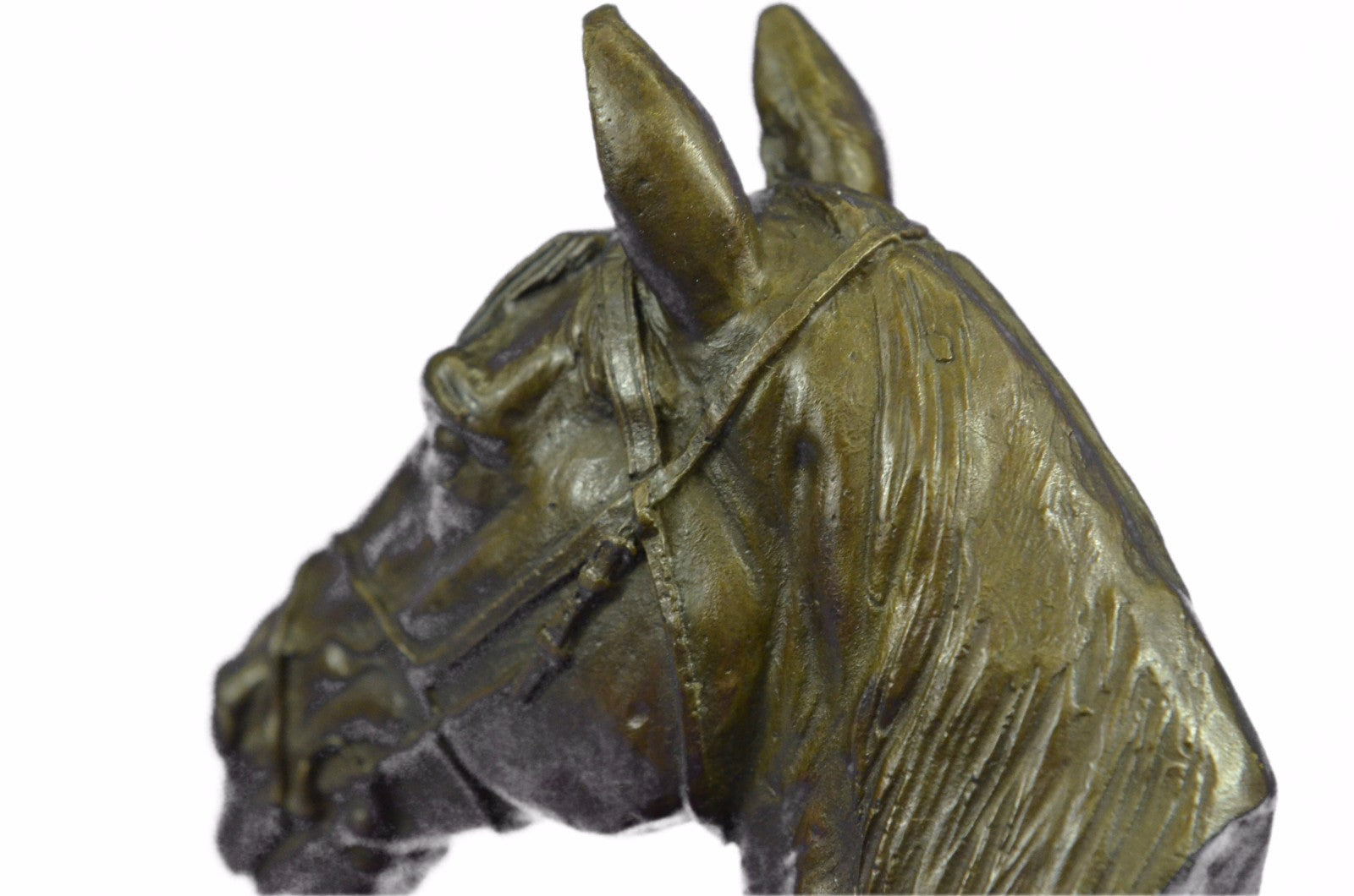 Horse Lovers Real Bronze Horses Head Dual Bust Sculpture Statue Equestrian Decor