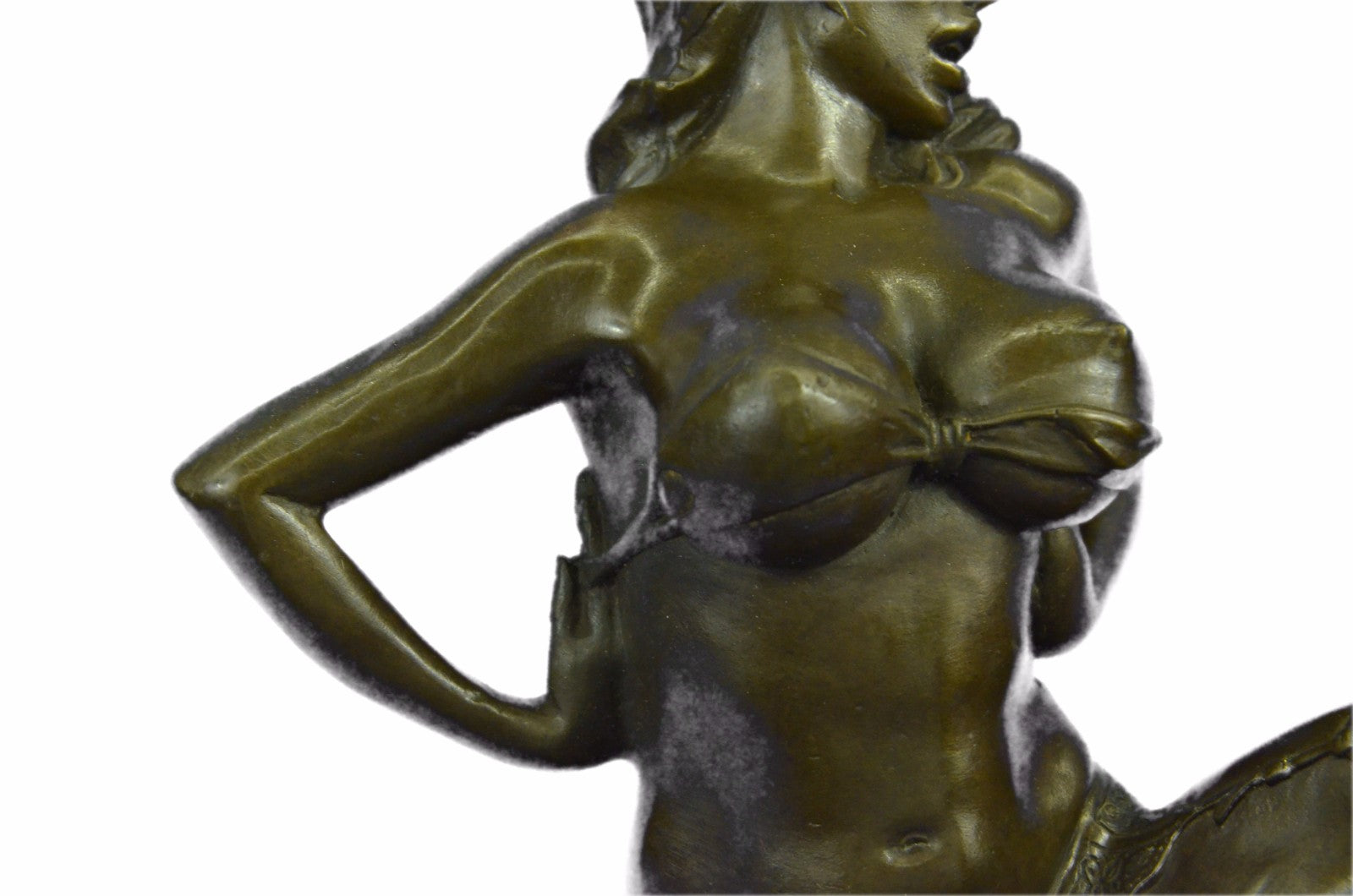 Handcrafted Nude Female Bronze Sculpture with Extra-Large Bust – Elegant Art for Home Décor
