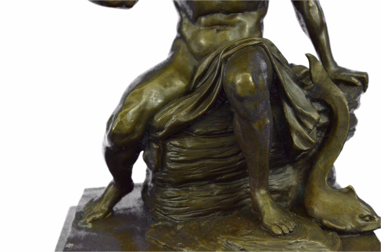 ART Deco Bronze Marble STATUE Greek SEA God Poseidon Sculpture Figurine