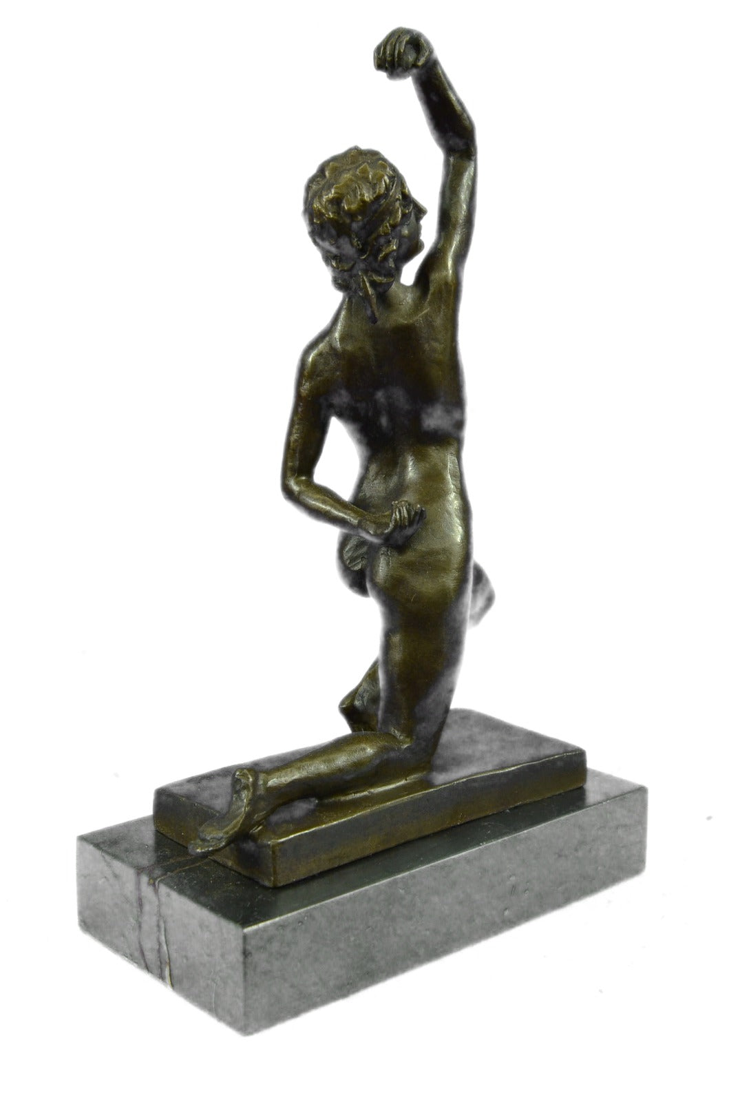 Elegant Roman Female Discus Thrower Bronze Statue – Handmade Nude Figurine Art Décor for Sale