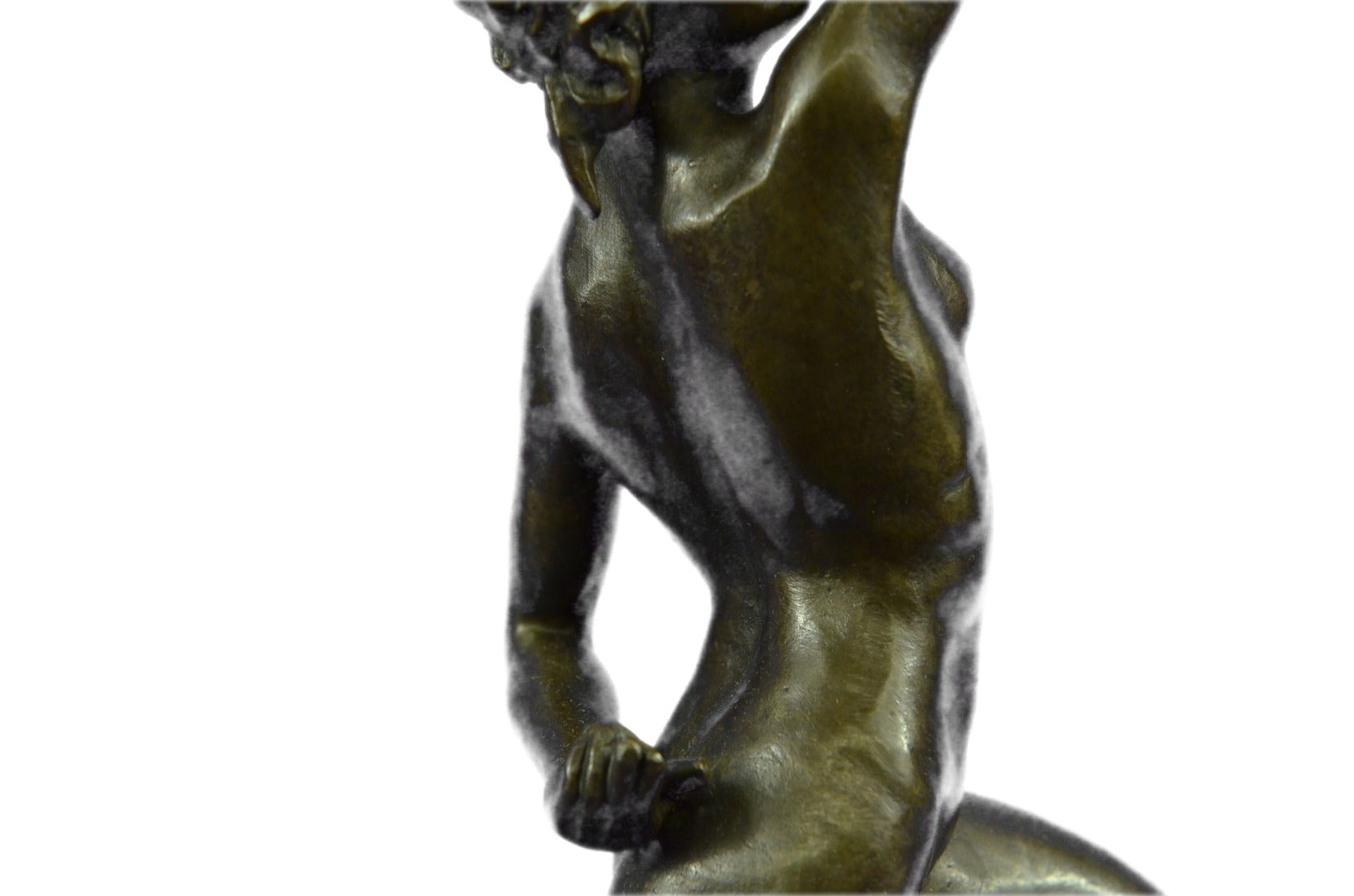 Elegant Roman Female Discus Thrower Bronze Statue – Handmade Nude Figurine Art Décor for Sale