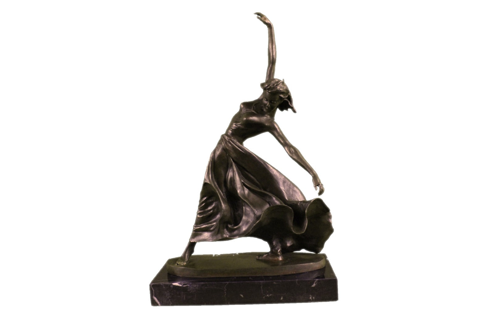 Bronze Sculpture of Gypsy Dancer By French Artist Jean Patoue Home Decor