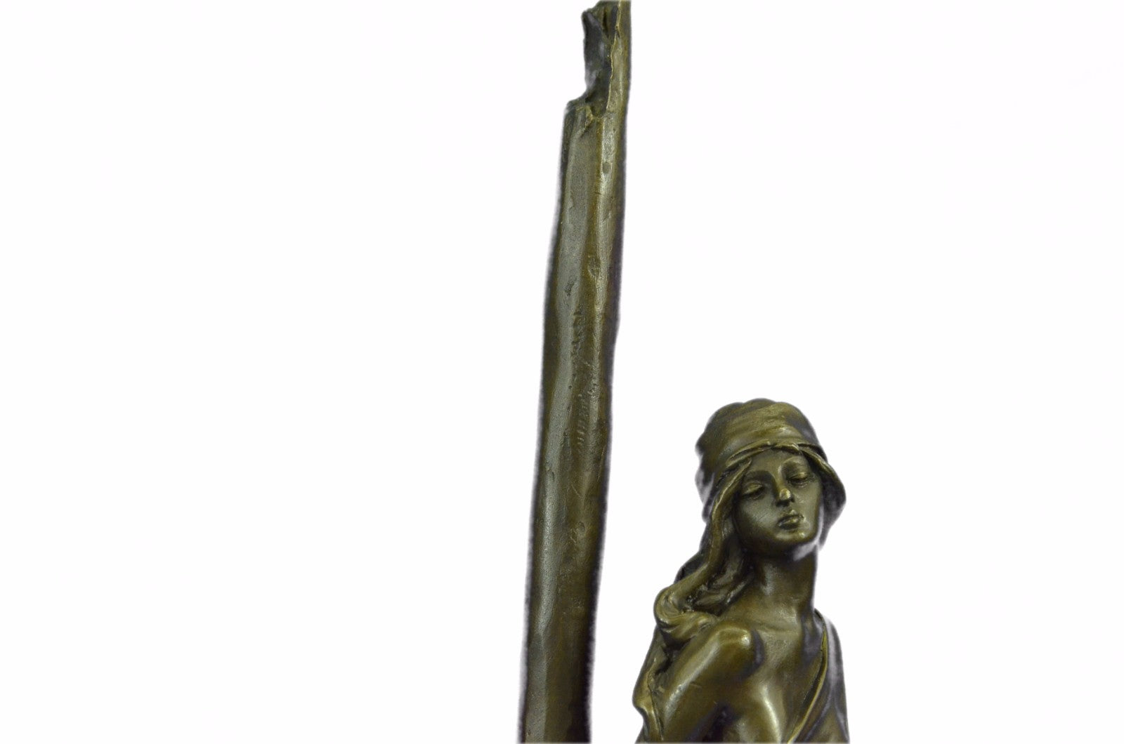 Nude Captive Woman Bronze Marble Statue by Thomas Hot Cast Patina Sculpture