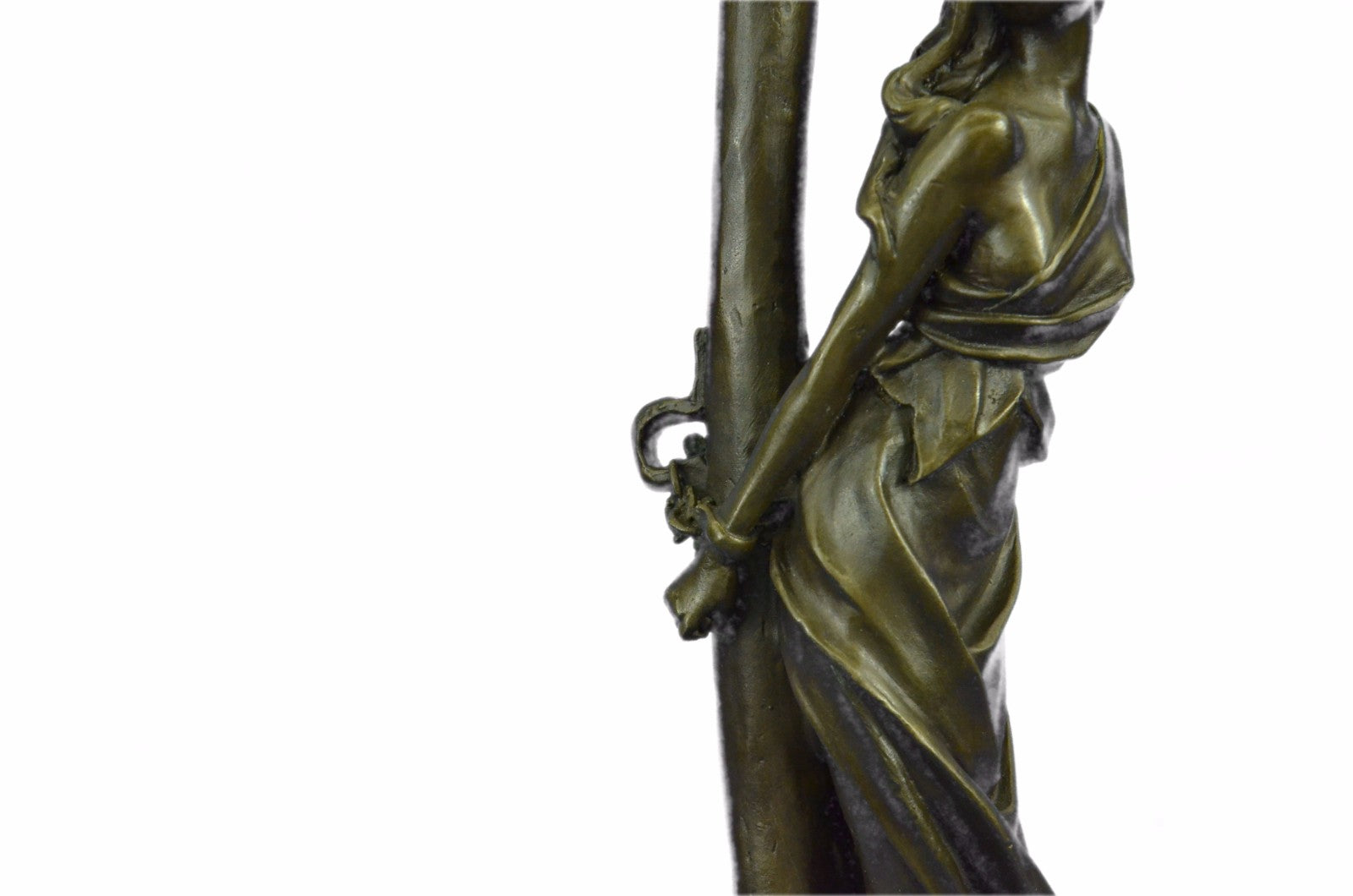 Nude Captive Woman Bronze Marble Statue by Thomas Hot Cast Patina Sculpture