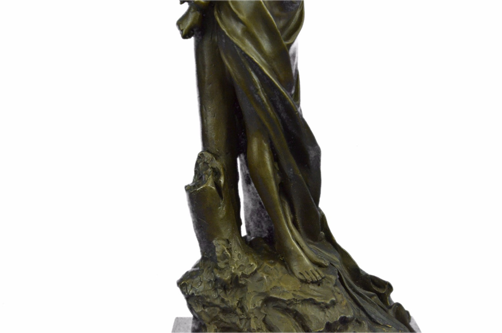 Nude Captive Woman Bronze Marble Statue by Thomas Hot Cast Patina Sculpture