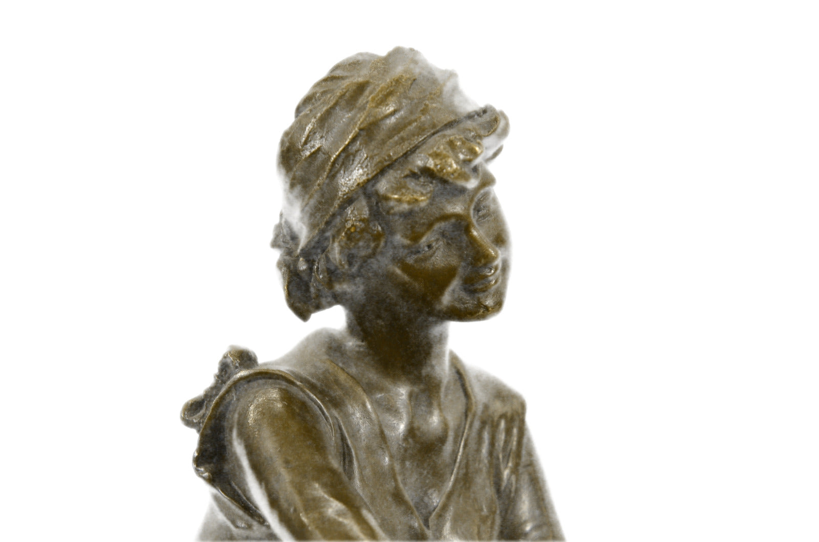 Vintage Victorian Maiden Garden Flowers Bronze Marble Statue Sculpture Gift