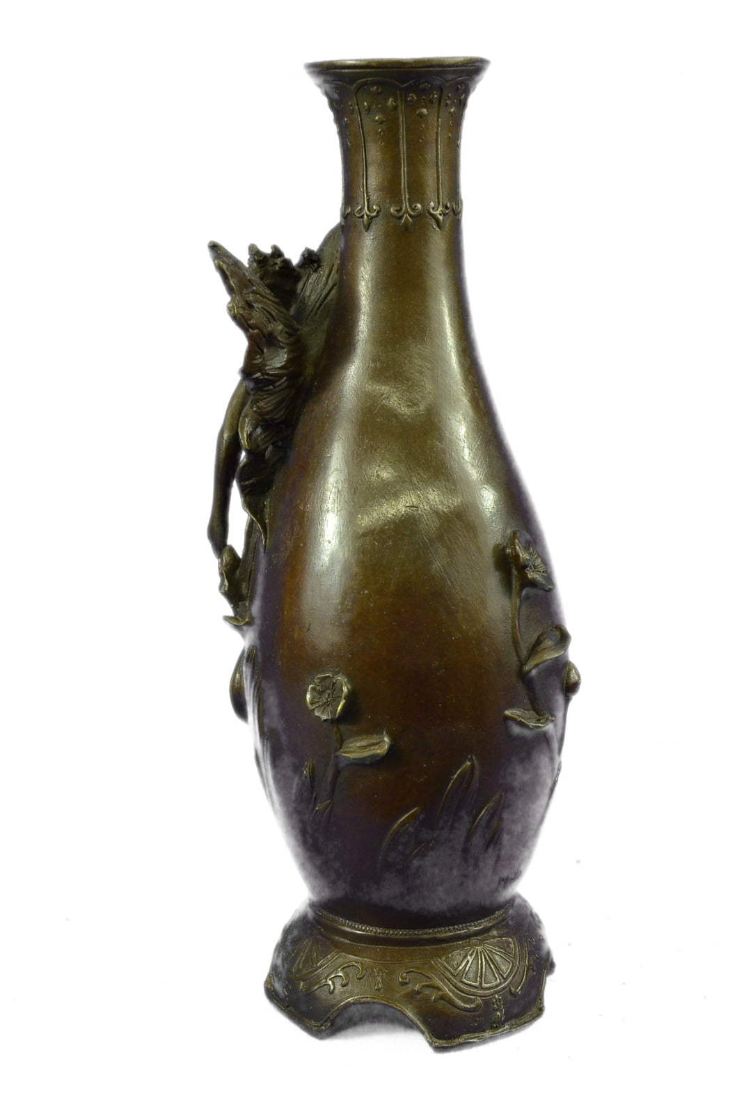Art Deco Hot Cast fairy Vase Museum Quality Bronze Sculpture Statue Figurine