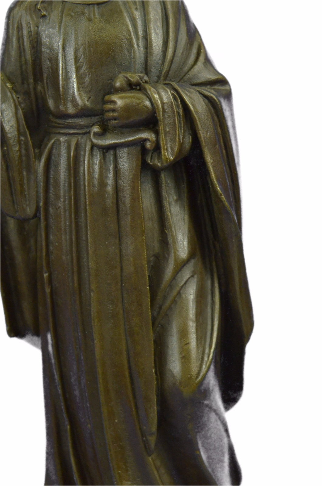 Buy Saint Barbara Bronze Statue – Elegant Catholic Sculpture with Crown, Chalice, Sword & Tower | On Sale Now