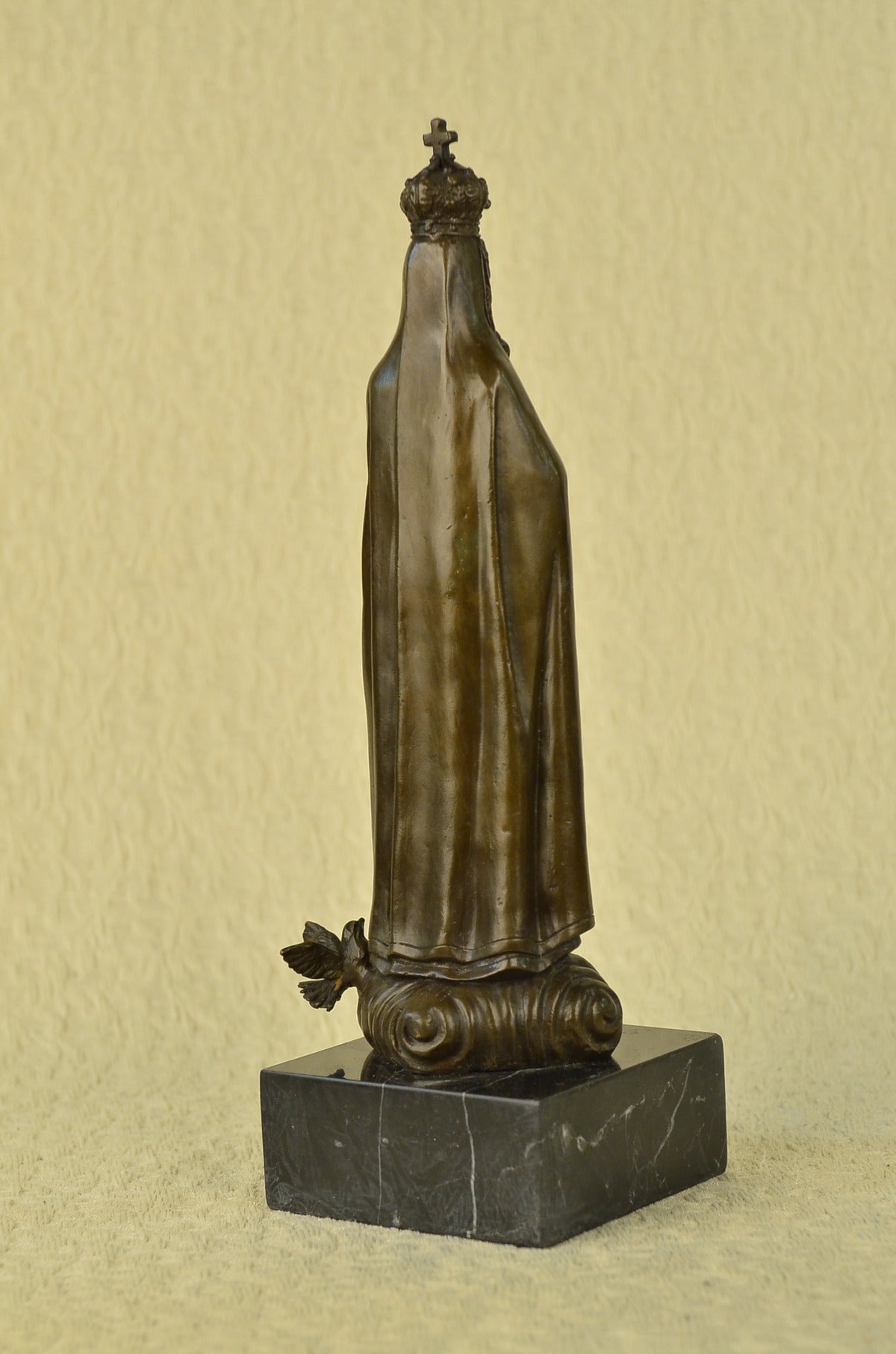 Virgin Mary Blessed Mother Metal Crown Religious Statuary Bronze Statue