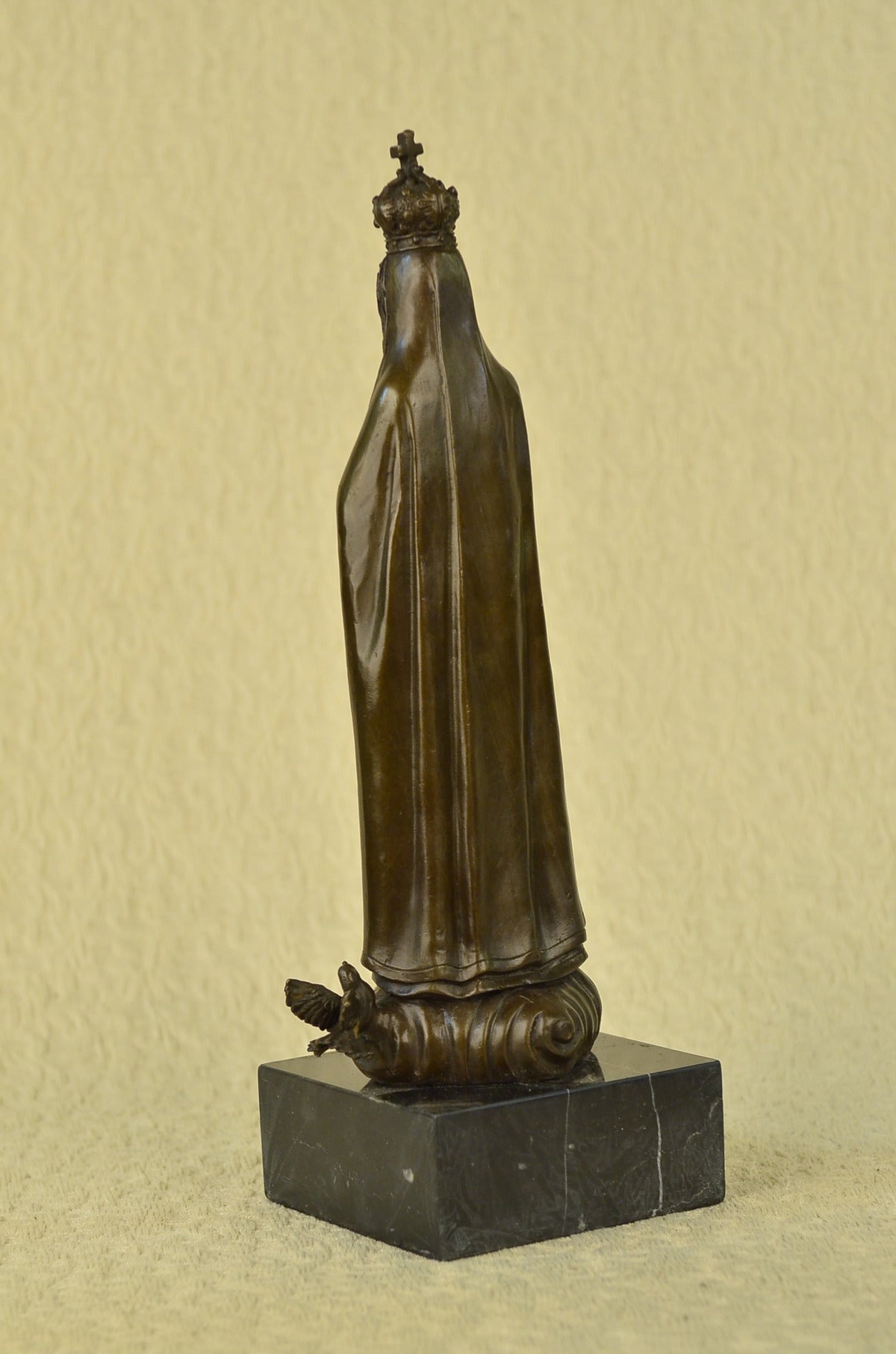 Virgin Mary Blessed Mother Metal Crown Religious Statuary Bronze Statue