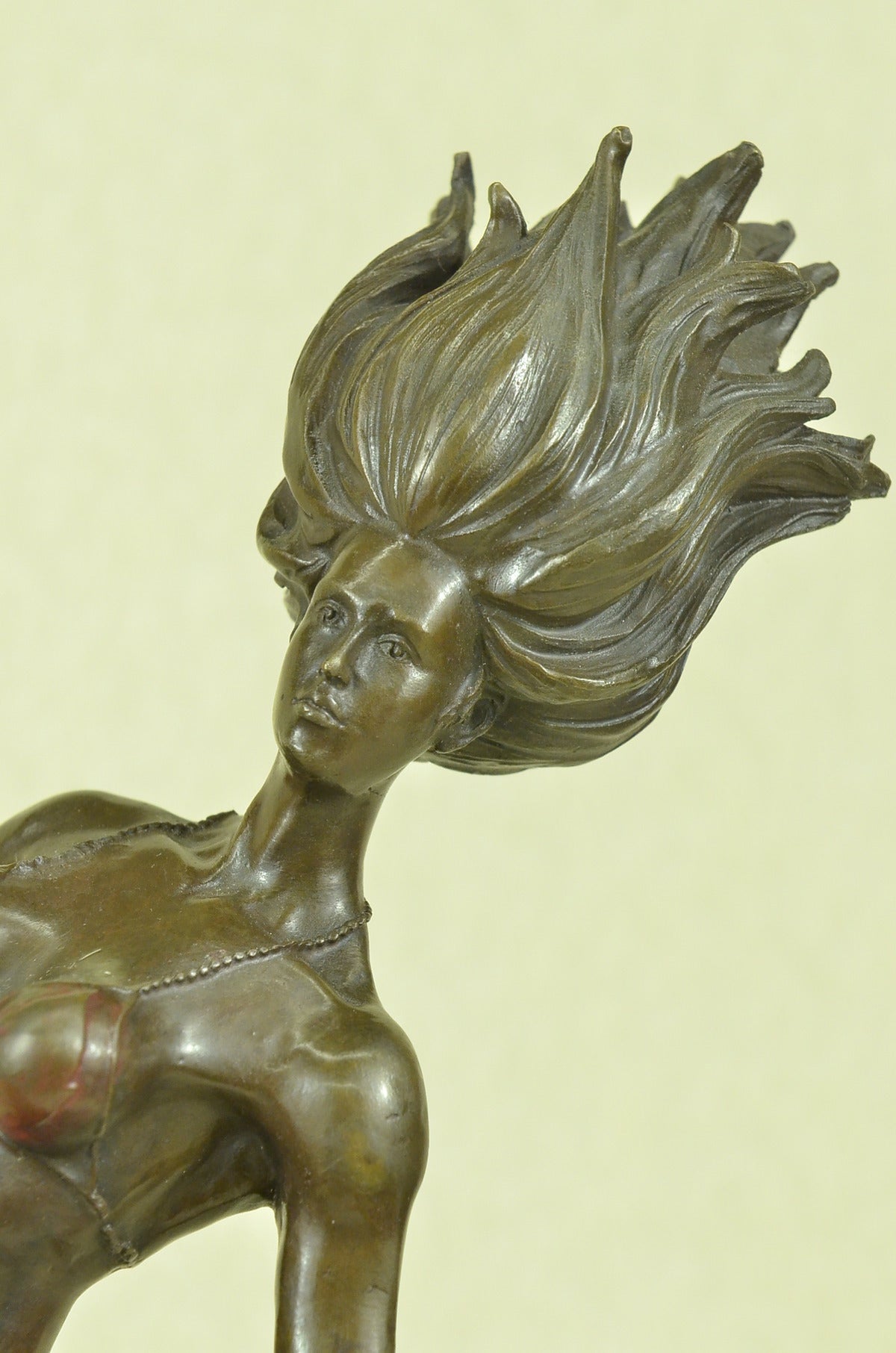 NUDE FEMALE WARRIOR AMAZON BUST Handcrafted Bronze Sculpture Statue Figurine T
