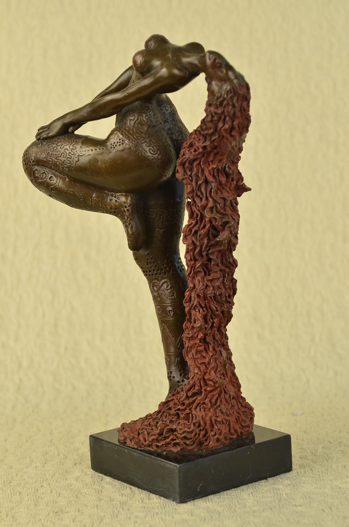 Buy Rolena Abstract Modern Bronze Sculpture – Red Patina Ballerina Statue Art for Sale
