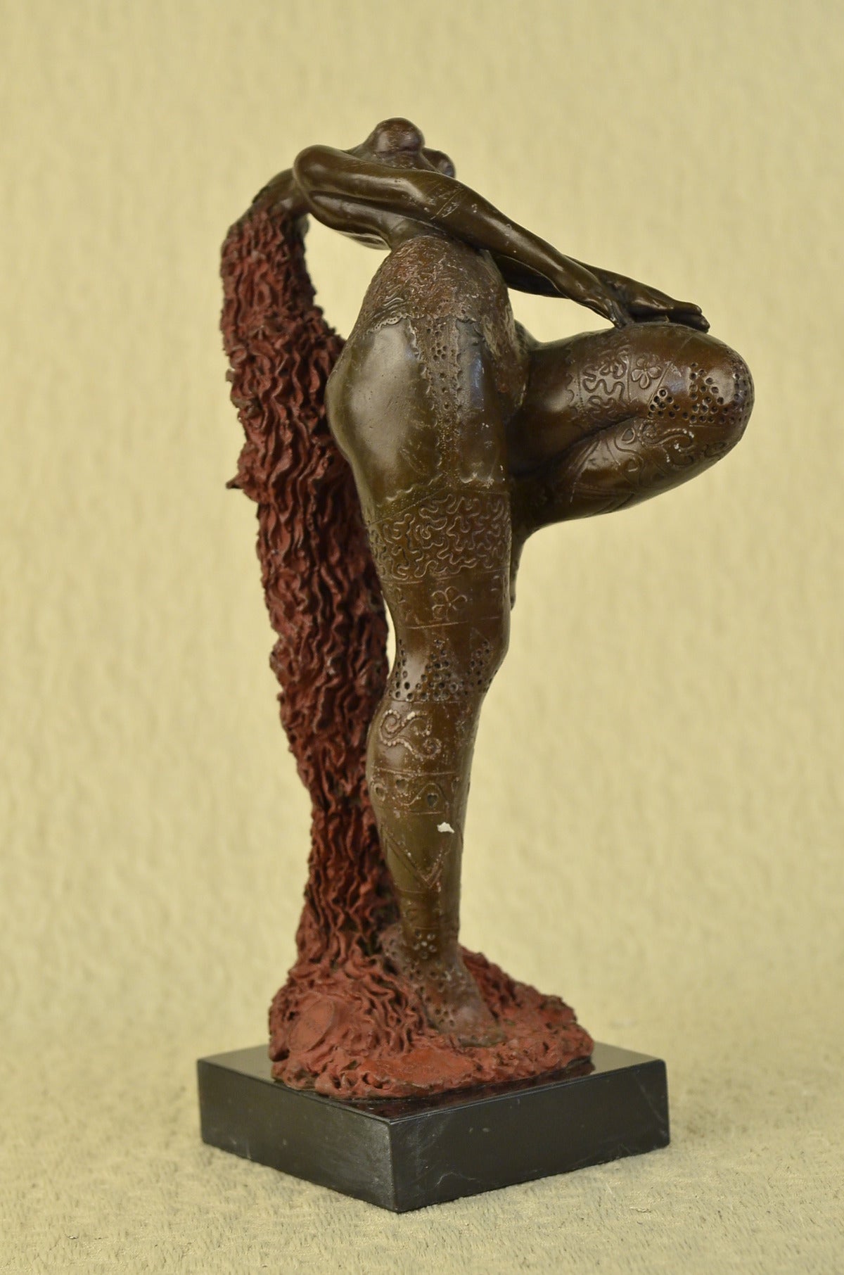 Buy Rolena Abstract Modern Bronze Sculpture – Red Patina Ballerina Statue Art for Sale