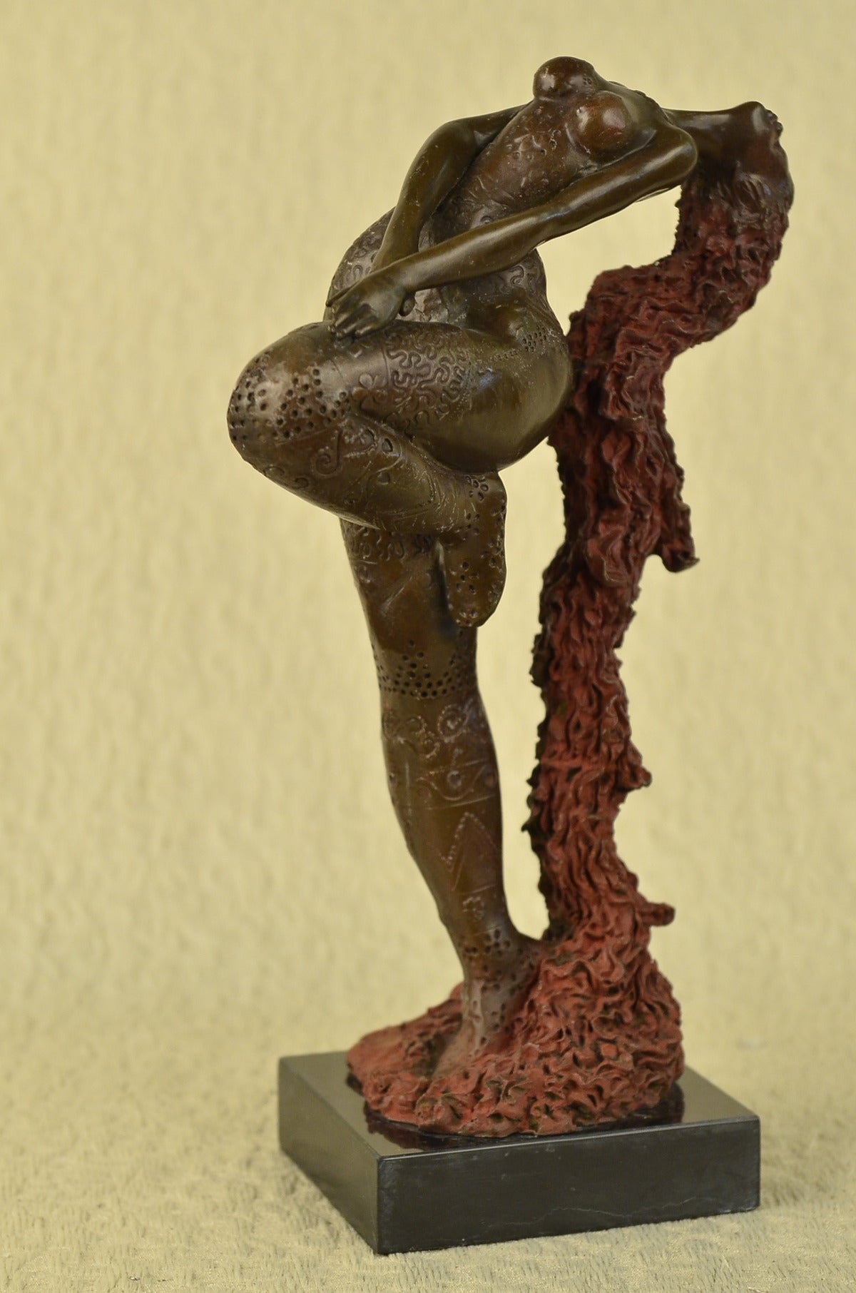 Buy Rolena Abstract Modern Bronze Sculpture – Red Patina Ballerina Statue Art for Sale