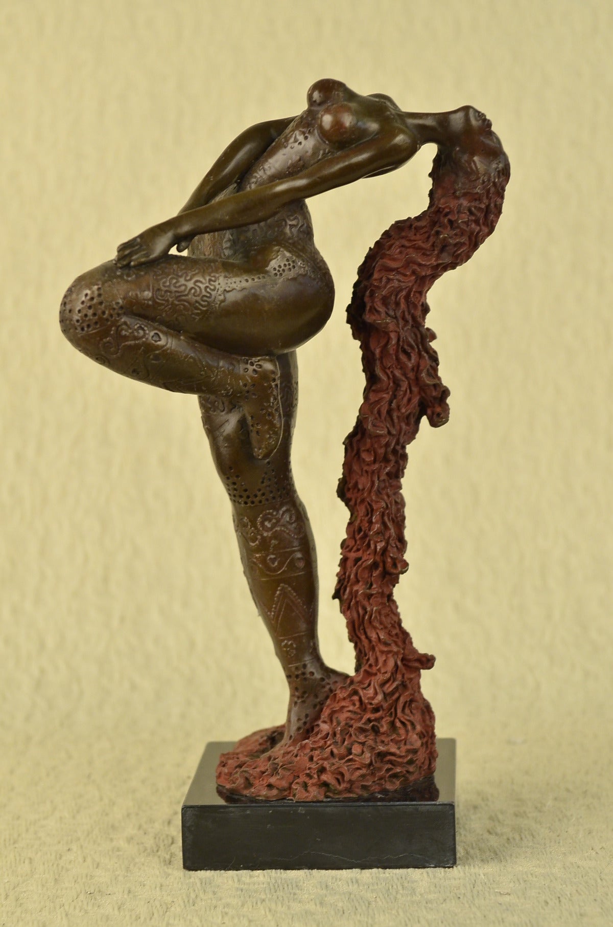 Rolena Abstract Modern Bronze Sculpture Statue Art Red Patina Classic Artwork