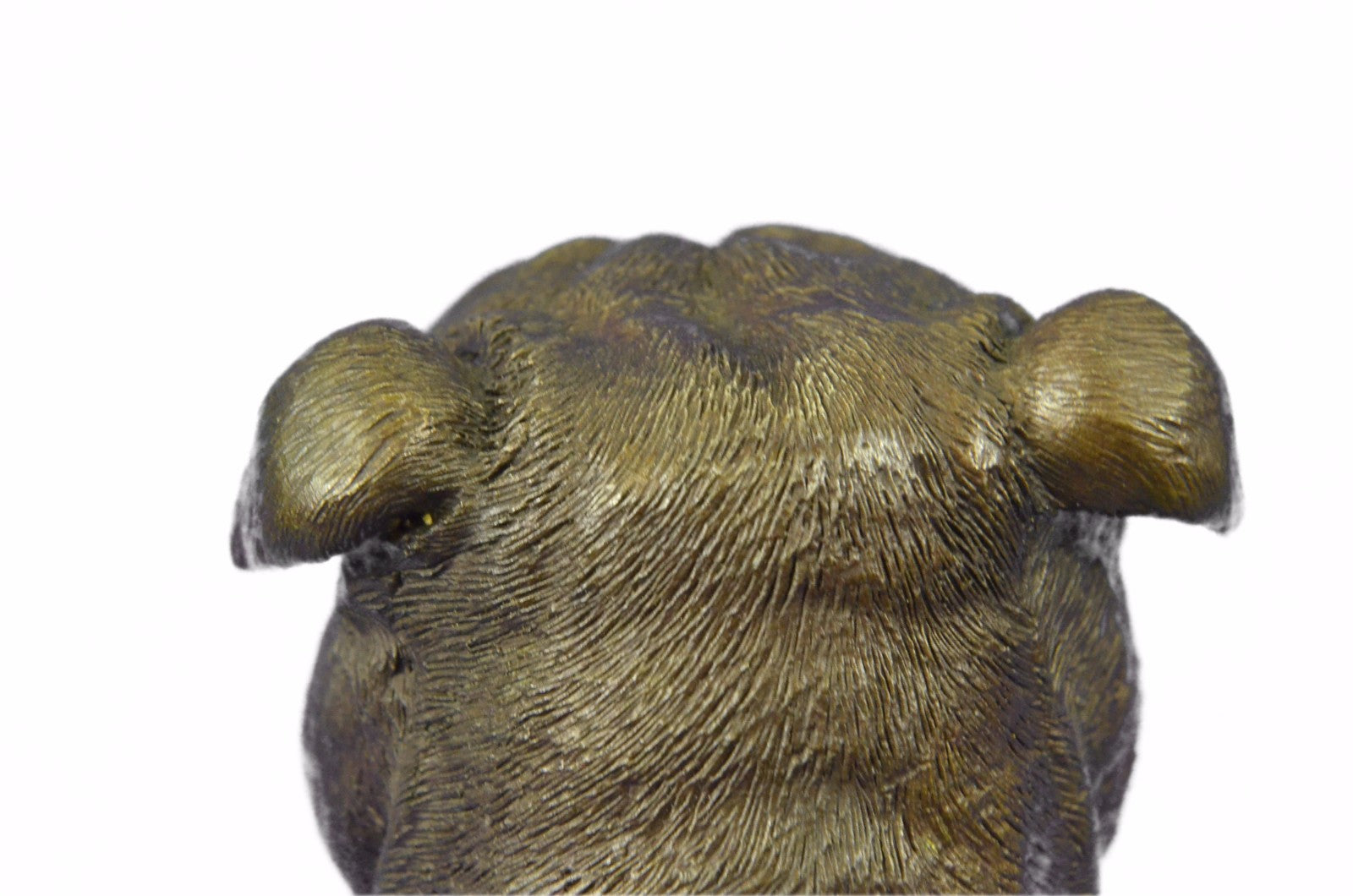 Handcrafted English Bulldog Hot Cast Detailed Bronze Figurine Marble Base Statue