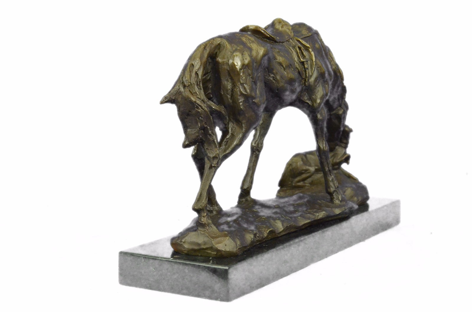 Art Deco Hand Made by Lost Wax Method Friendship Between Dog and Horse Bronze