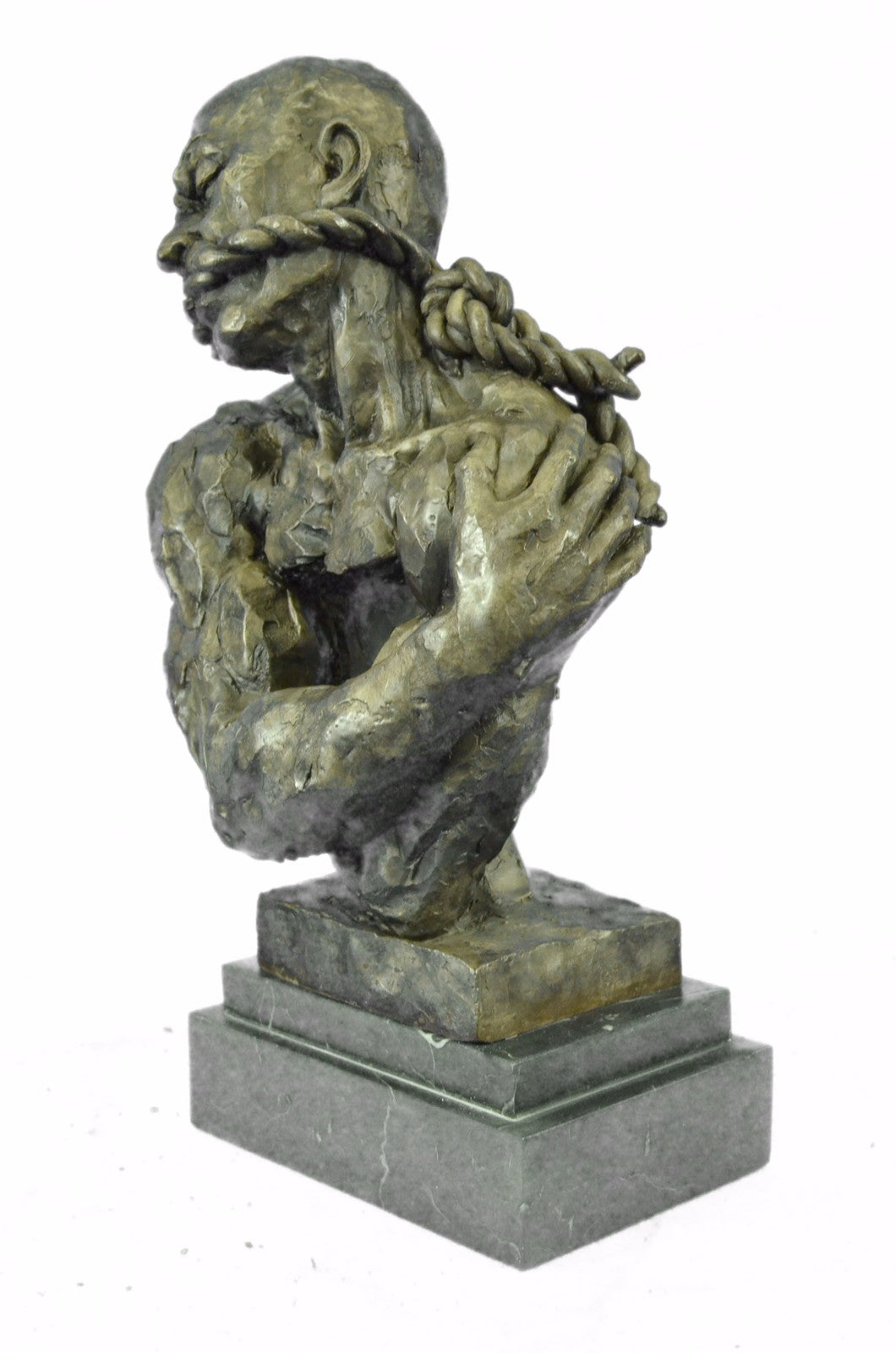 Handmade Bronze Male Bondage Sculpture – Fisher Signed Lost Wax Artwork