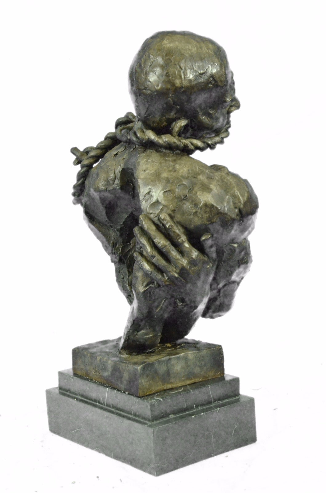 Handmade Bronze Male Bondage Sculpture – Fisher Signed Lost Wax Artwork