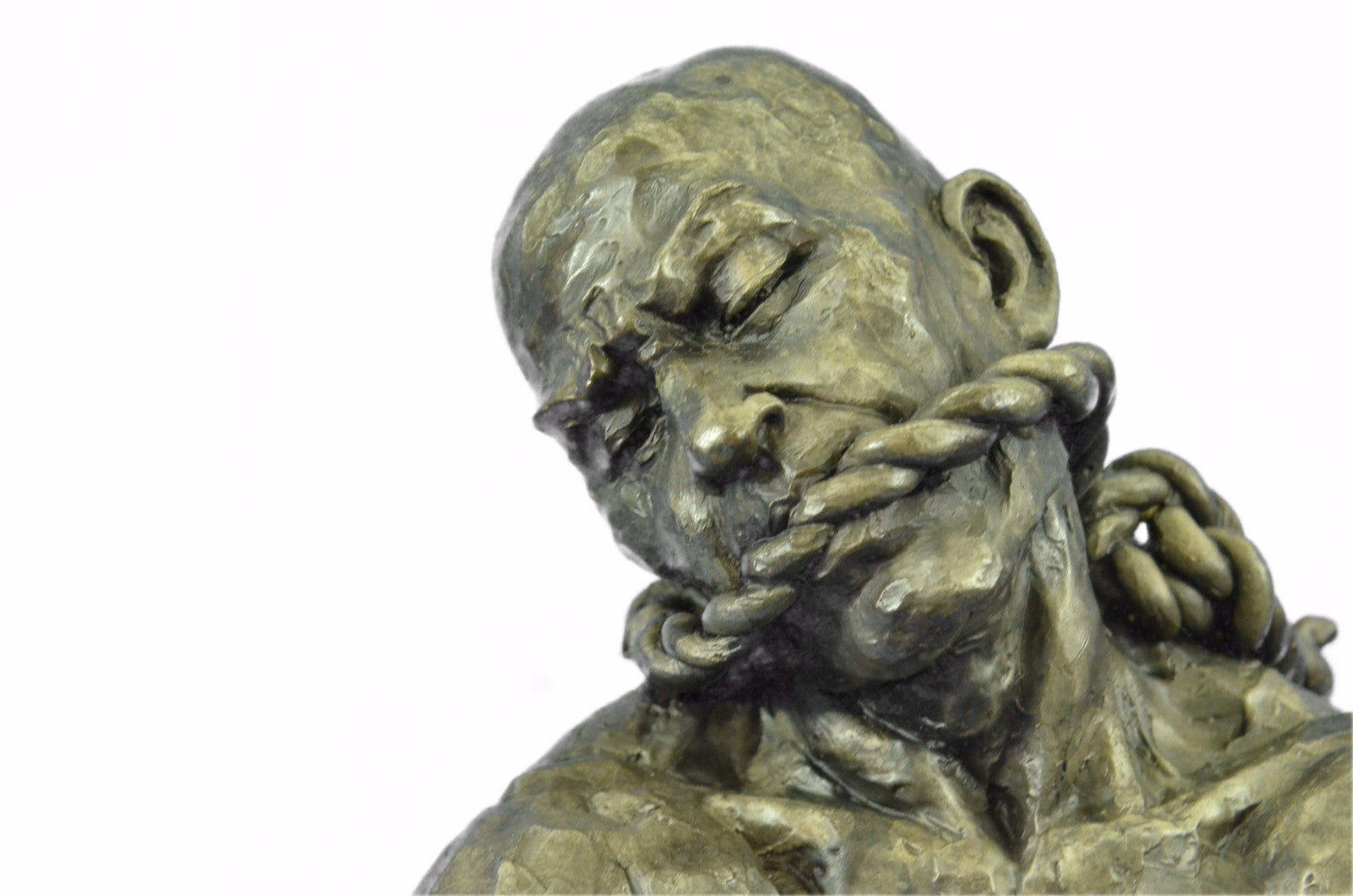 Handmade Bronze Male Bondage Sculpture – Fisher Signed Lost Wax Artwork