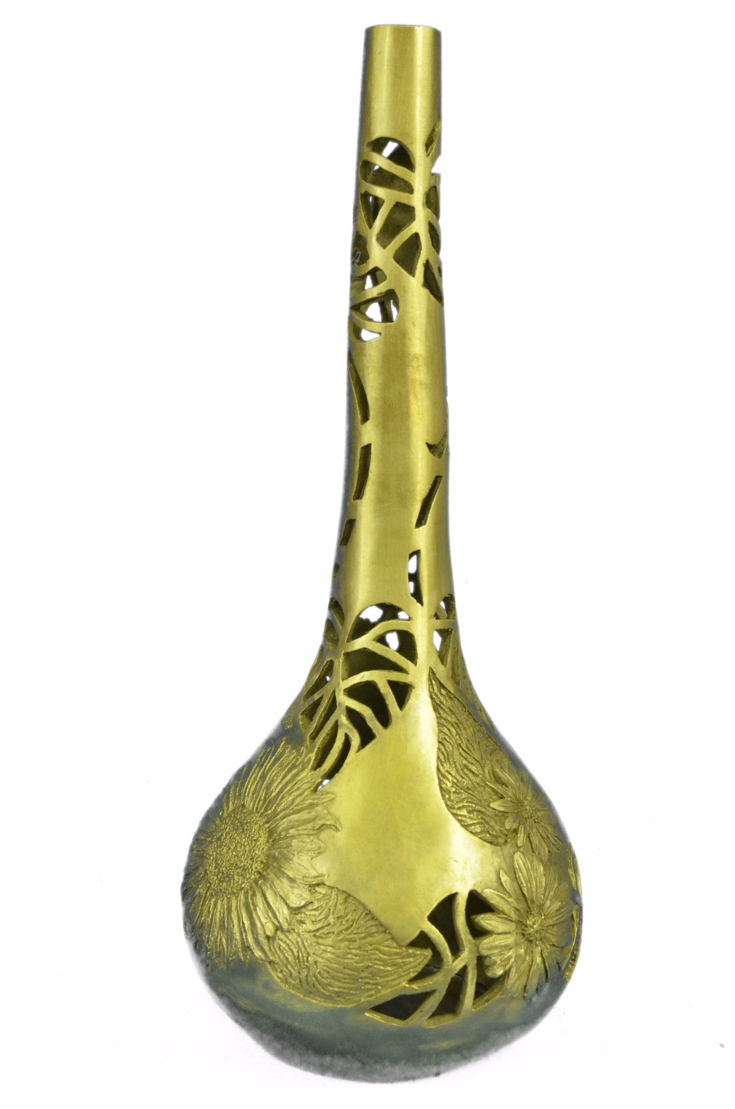 Flower Base Bronze Sculpture Handcrafted With Edition Filigree Design Gilt Sale