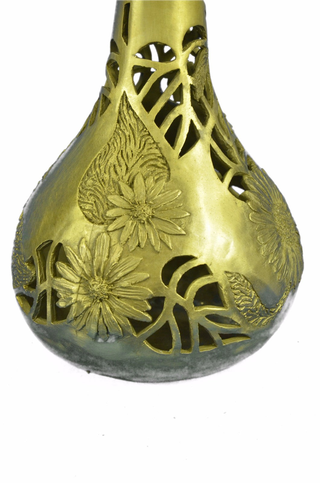 Flower Base Bronze Sculpture Handcrafted With Edition Filigree Design Gilt Sale