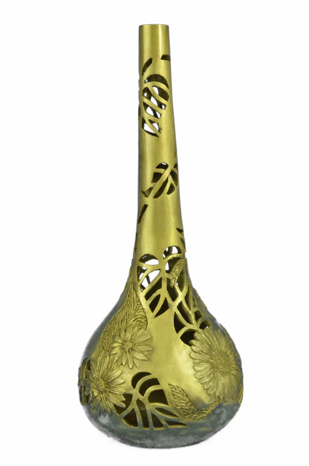 Flower Base Bronze Sculpture Handcrafted With Edition Filigree Design Gilt Sale