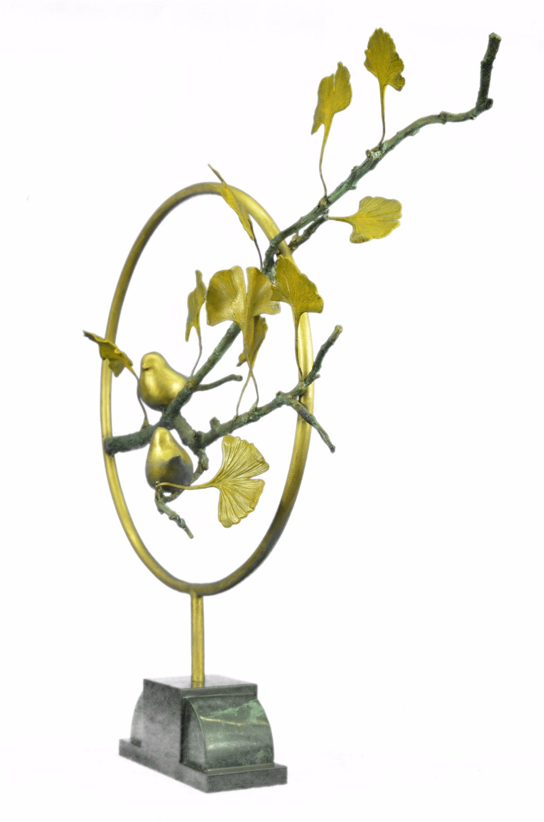 100% Solid Collectible Love Birds by Lost Wax Method Bronze Sculpture Figure