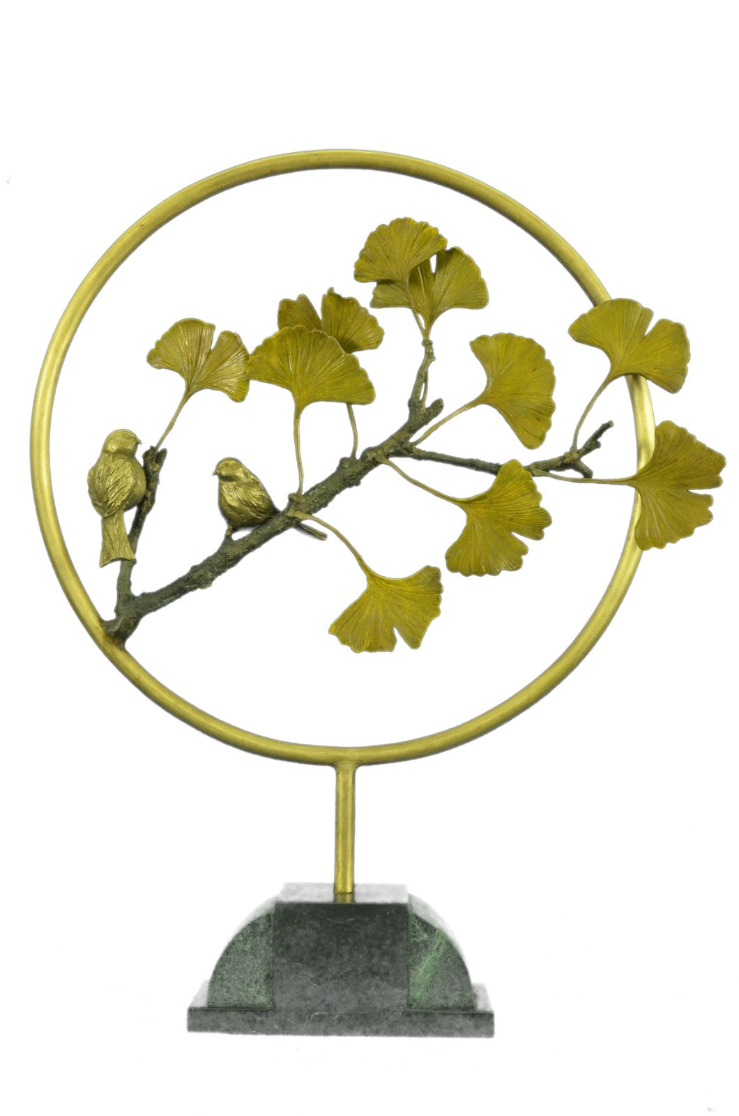 2 Lovebirds on a Tree Branch Coffee Table Decoration Limited Edition Gild Bronze