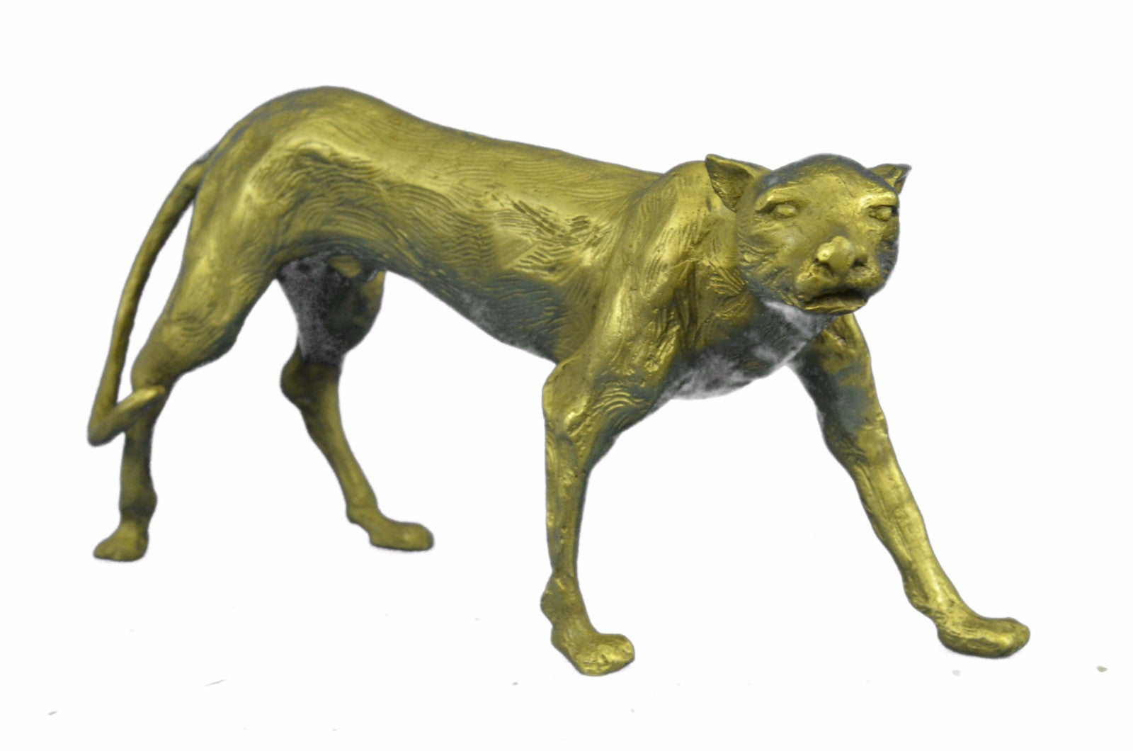 Collectible Statue bronze sculpture Animal LARGE SLEEK COUGAR LUCKY DECO FIGURE