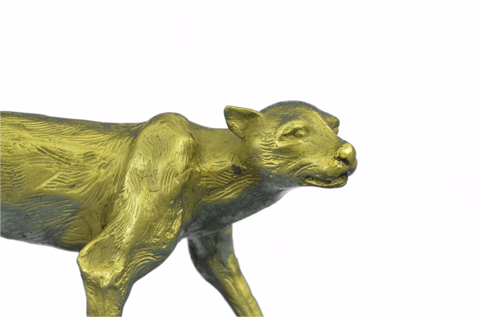 Collectible Statue bronze sculpture Animal LARGE SLEEK COUGAR LUCKY DECO FIGURE