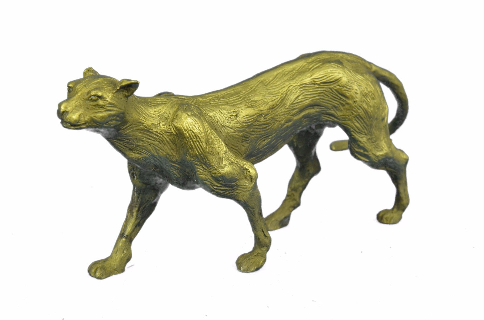BRONZE SCULPTURE LION PANTHER TIGER PUMA COUGAR BIG CAT STATUE AFRICAN ART DECO