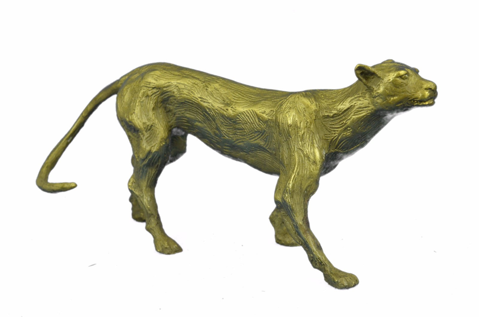BRONZE SCULPTURE LION PANTHER TIGER PUMA COUGAR BIG CAT STATUE AFRICAN ART DECO