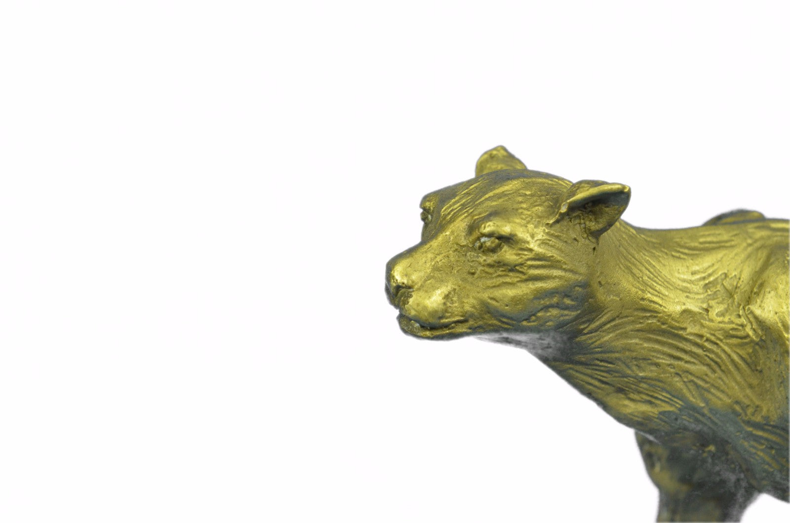 BRONZE SCULPTURE LION PANTHER TIGER PUMA COUGAR BIG CAT STATUE AFRICAN ART DECO