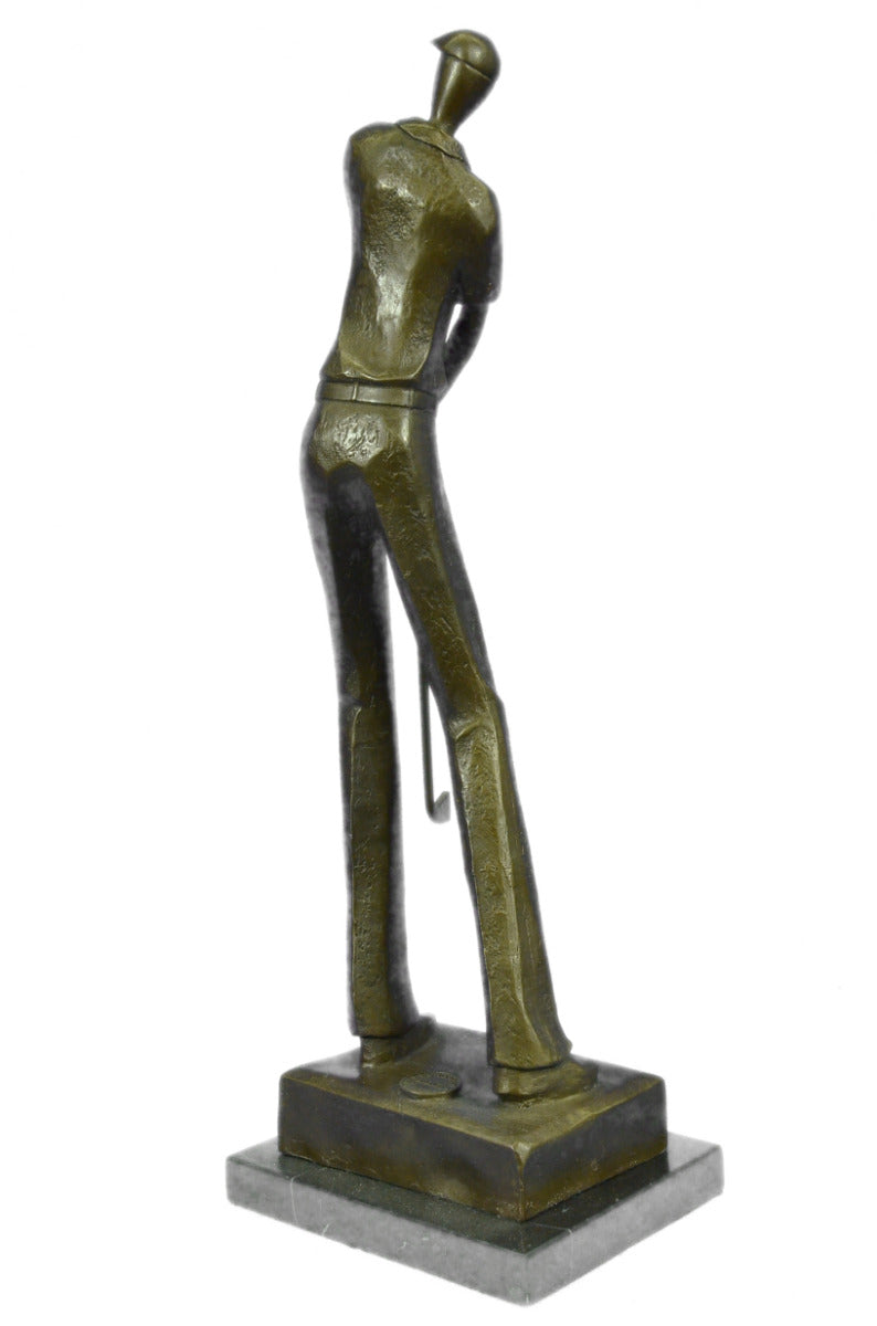 Handcrafted bronze sculpture SALE Deco Art Abstract . Golfer Solid Patou Jean