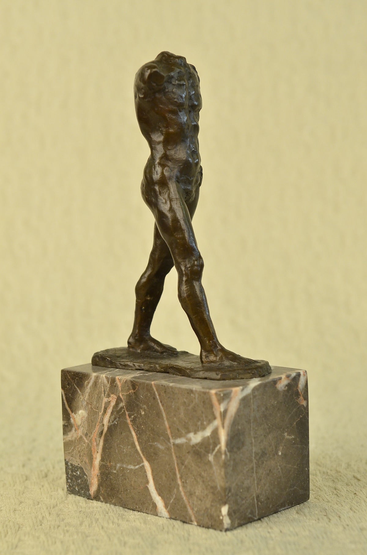 Handcrafted bronze sculpture SALE Walkin Sensual Erotic D`Orsay Musee Male Nude