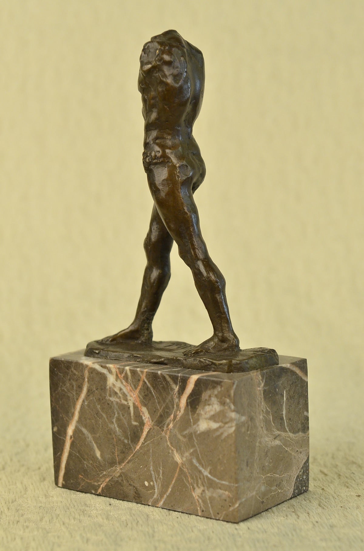 Handcrafted bronze sculpture SALE Walkin Sensual Erotic D`Orsay Musee Male Nude