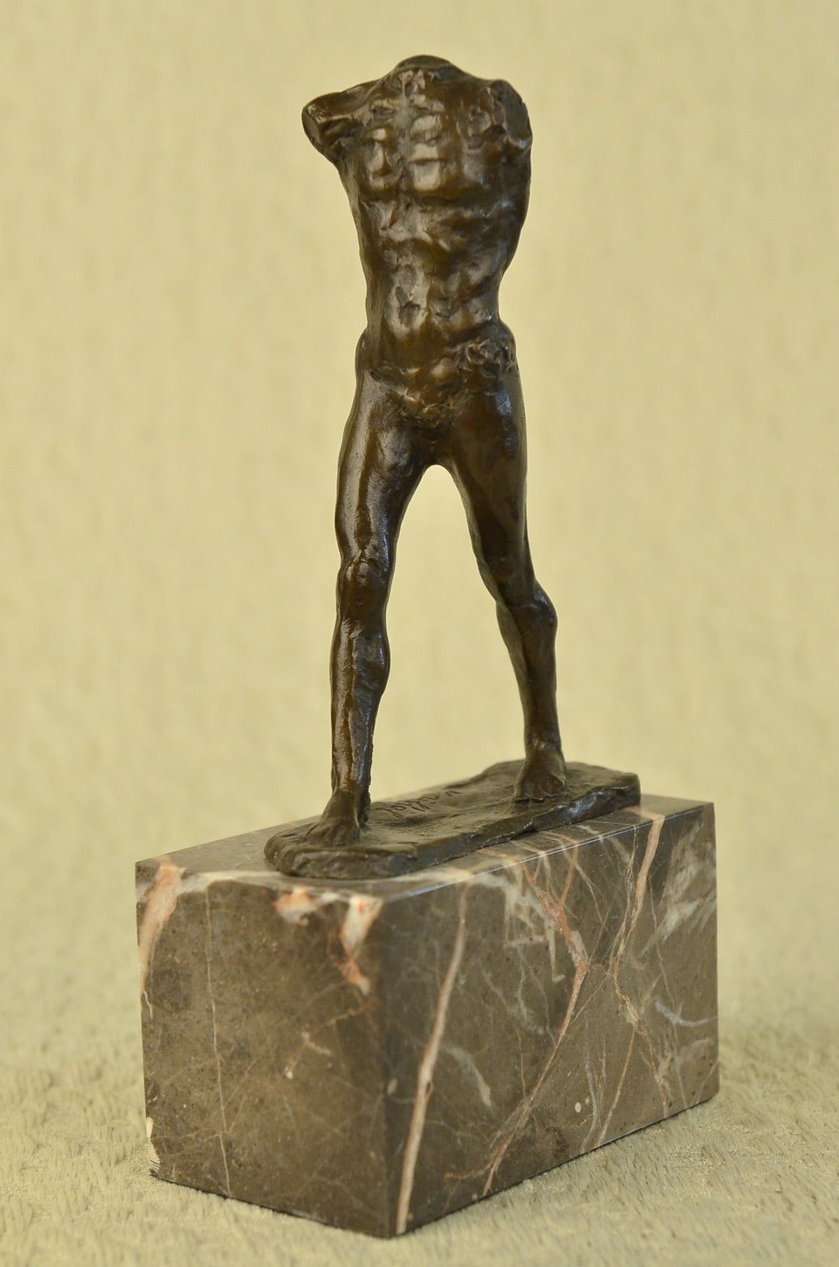 Handcrafted bronze sculpture SALE Walkin Sensual Erotic D`Orsay Musee Male Nude
