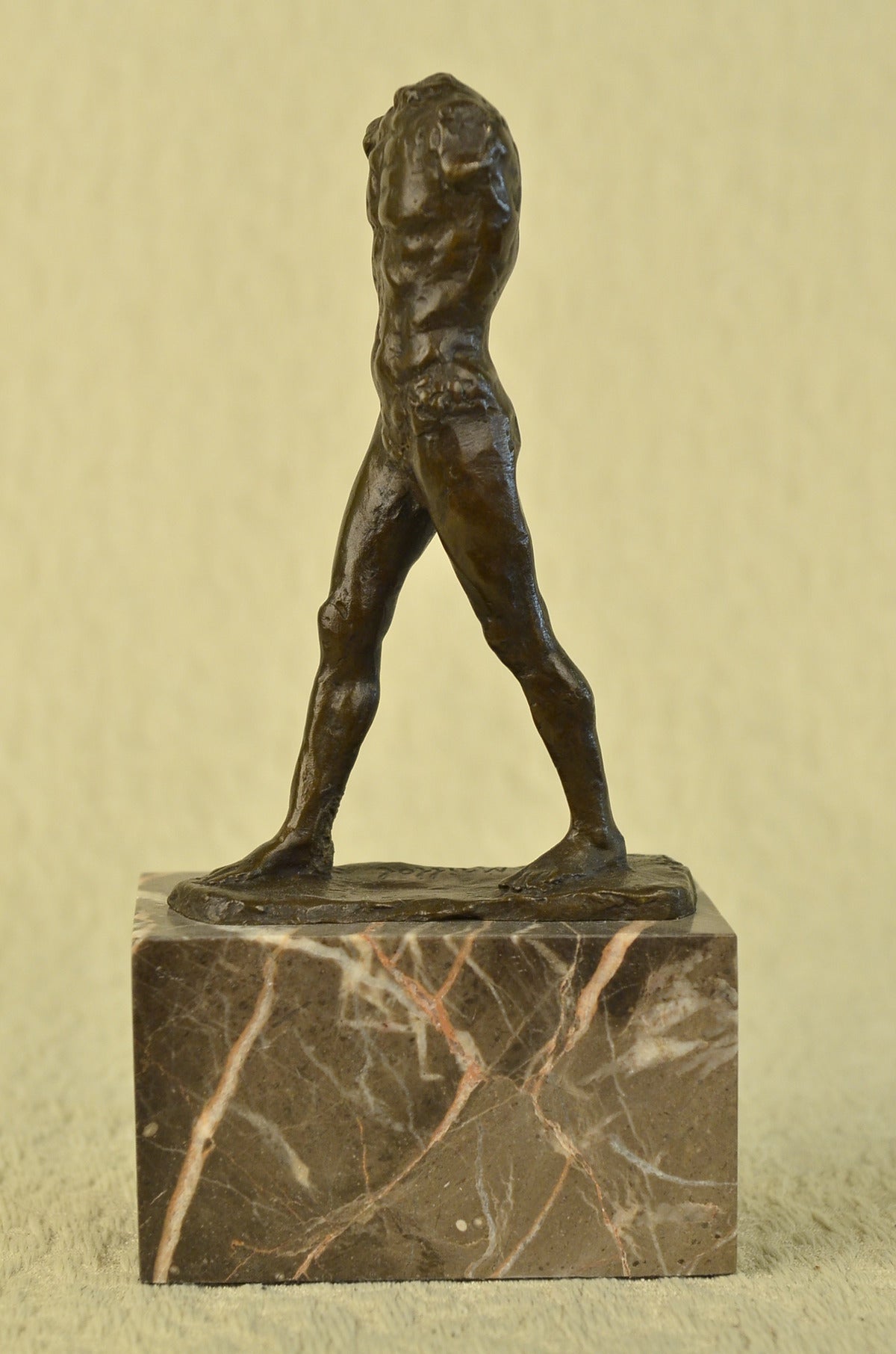 Handcrafted bronze sculpture SALE Walkin Sensual Erotic D`Orsay Musee Male Nude