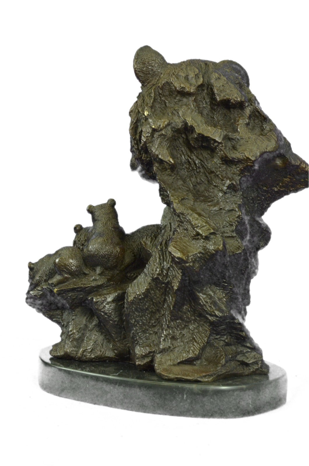 100% Solid Bronze Black Forrest Bear with Cubs Bronze Sculpture Statue Decoration