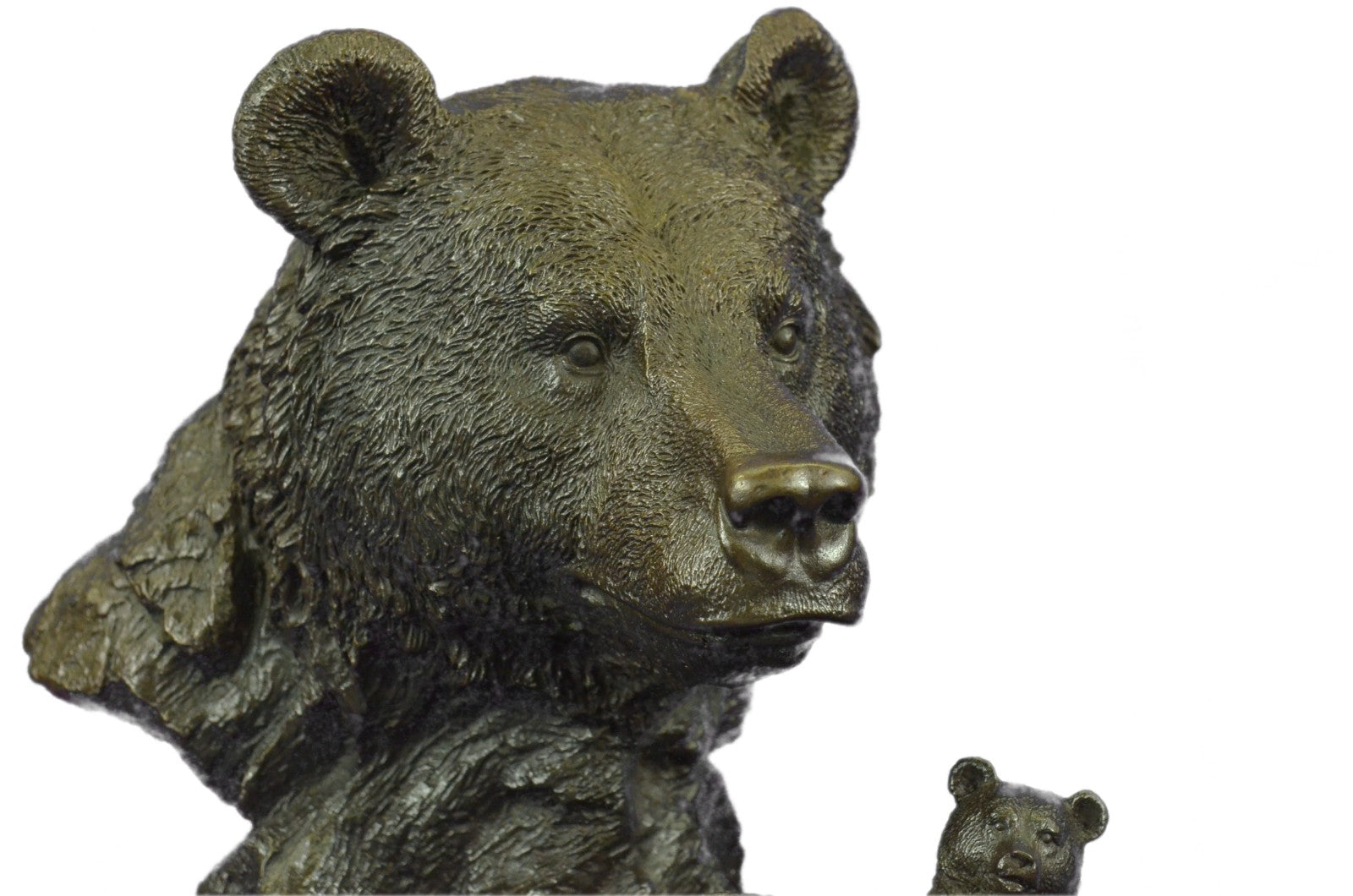 100% Solid Bronze Black Forrest Bear with Cubs Bronze Sculpture Statue Decoration