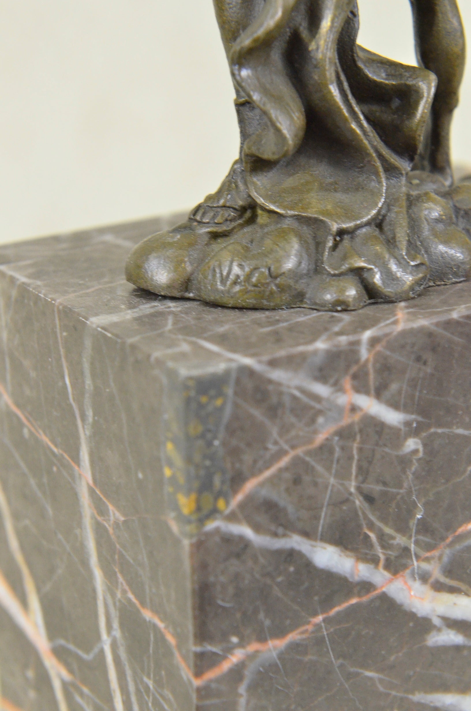 Handcrafted bronze sculpture SALE Base Marble Apollo Milo Original Signed