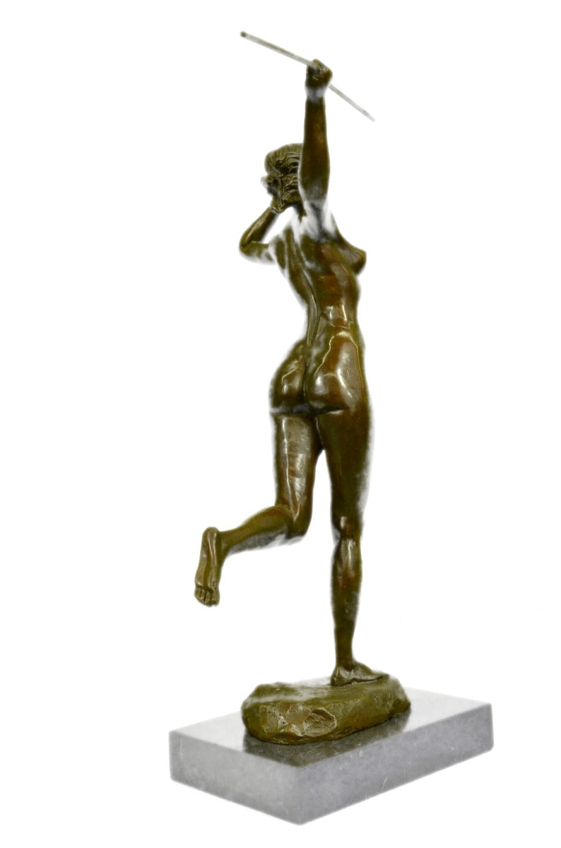 Premium Bronze Lost Wax “Amazon Warrior Girl” Nude Sculpture by Vitaleh – European Made | Buy Hot Bronze Art Sale