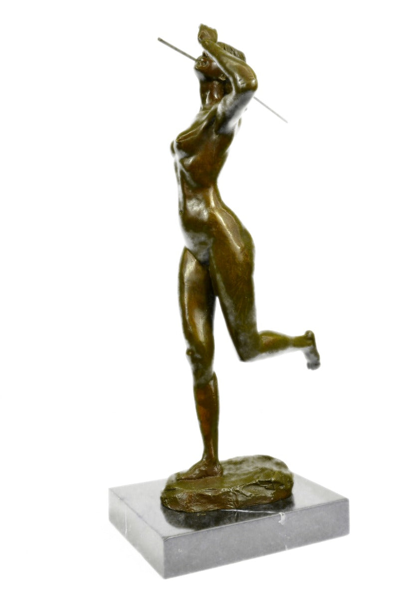 Premium Bronze Lost Wax “Amazon Warrior Girl” Nude Sculpture by Vitaleh – European Made | Buy Hot Bronze Art Sale