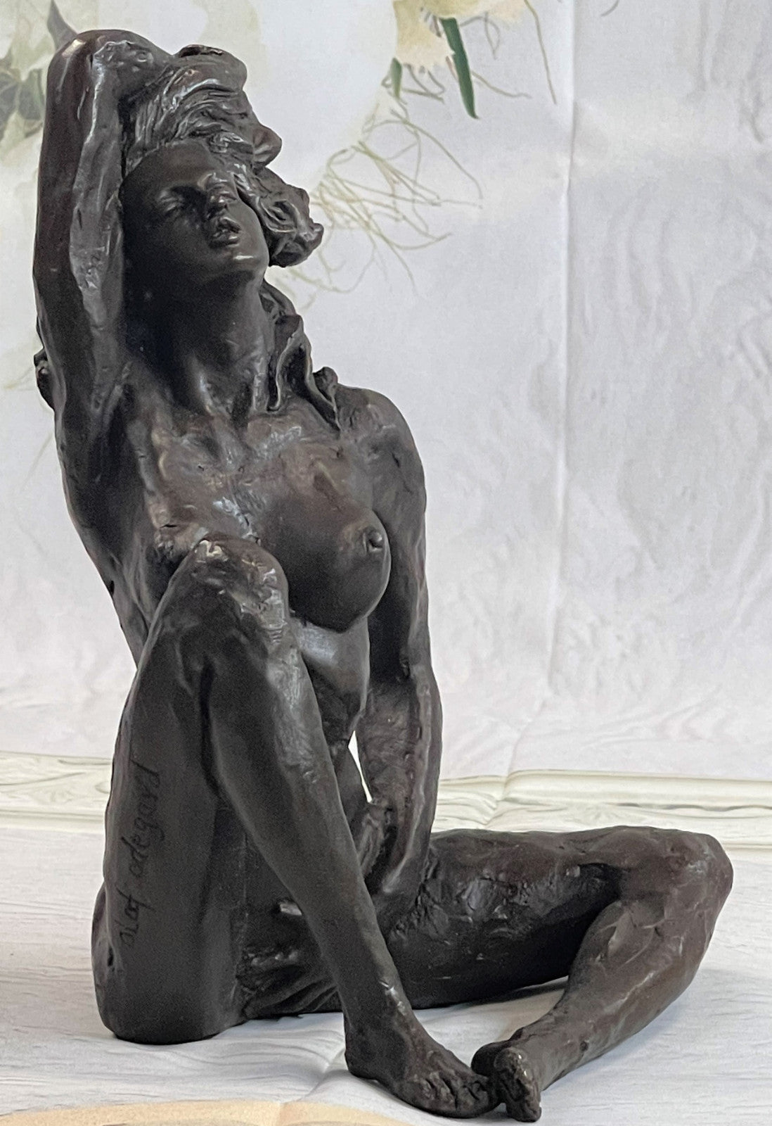 Art Nouveau Deco Bronze Nude Girl “Stretching Lady” Figurine – Signed Olaf Odegaard Sculpture SALE