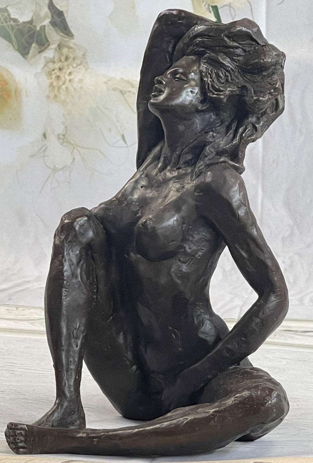 Art Nouveau Deco Bronze Nude Girl “Stretching Lady” Figurine – Signed Olaf Odegaard Sculpture SALE