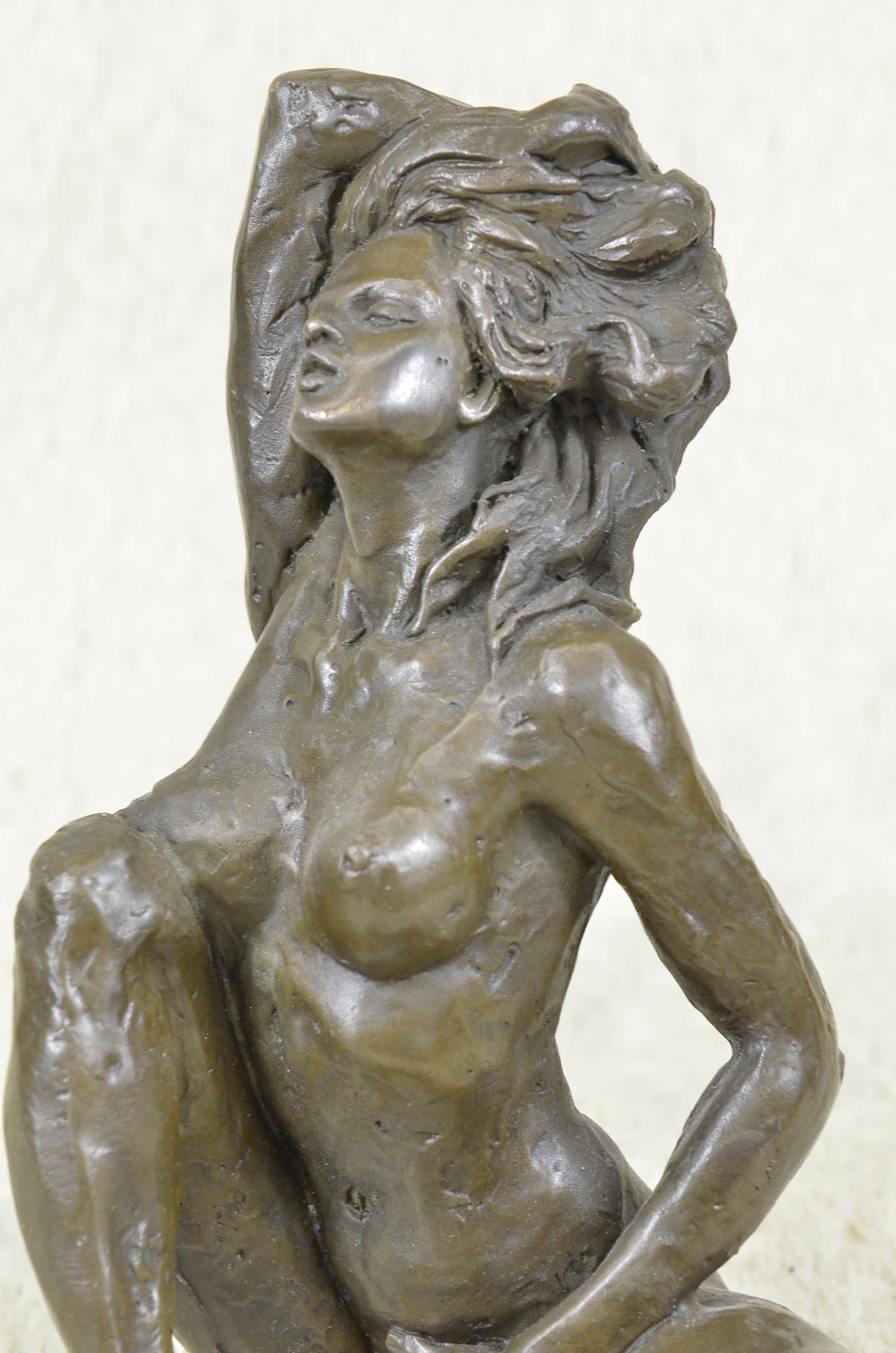 Art Nouveau Deco Bronze Nude Girl “Stretching Lady” Figurine – Signed Olaf Odegaard Sculpture SALE