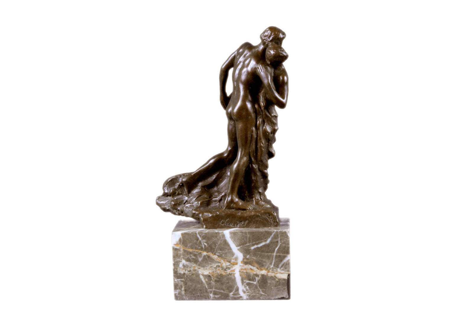 Hand Made Statue Eternal Idol By Rodin Nude Couple Bronze Sculpture Figurine Art